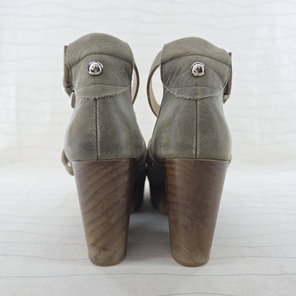 Free People Womens Buena Vista Leather Platform Wedge Strappy Heels Size 37 EU - Picture 7 of 15